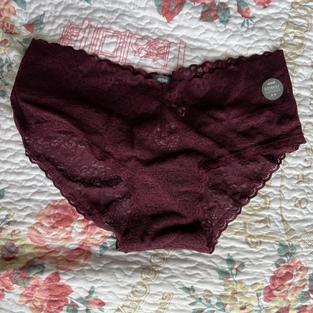 Aerie boyfriend brief in maroon